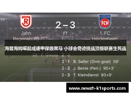 海登海姆崛起成德甲保级黑马 小球会奇迹挑战顶级联赛生死战